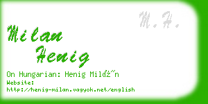 milan henig business card